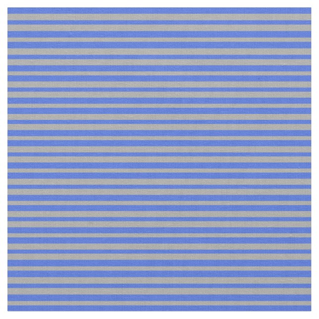 Royal Blue and Dark Gray Stripes Pattern Fabric (Close Up)