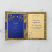 Royal Blue and Gold Card Style Wedding Invite (Inside)