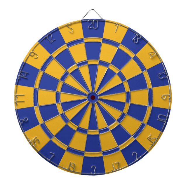 Royal Blue And Gold Dart Board (Front)