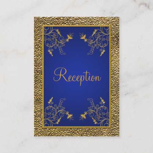Royal Blue and Gold Enclosure Card Business Card Template