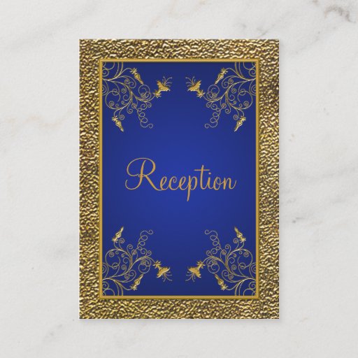 Customizable Royal Blue and Gold Enclosure Card Business Card Template