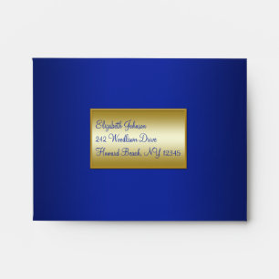 Royal Blue and Gold Envelope for RSVP Cards