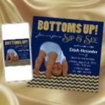 Royal Blue And Gold Ethnic Boys Sip And See Invitation at Zazzle