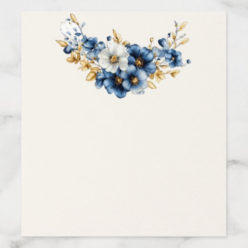 Royal Blue and Gold Floral A7 Envelope Liner