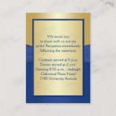 Royal Blue and Gold Floral Enclosure Card (Back)