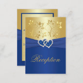 Royal Blue and Gold Floral Enclosure Card (Front/Back)