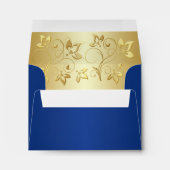 Royal Blue and Gold Floral Envelope fits RSVP (Back (Bottom))
