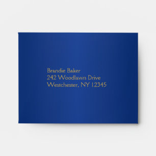 Royal Blue and Gold Floral Envelope fits RSVP