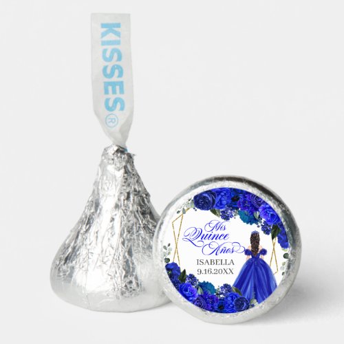 Royal Blue and Gold Floral Quinceanera  Hersheys Kisses