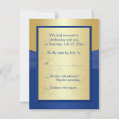 Royal Blue and Gold Floral Reply Card (Back)