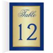 Royal Blue and Gold Floral Table Number Card (Inside (Right))
