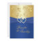 Royal Blue and Gold Floral Wedding Invitation