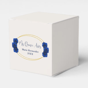 Royal Blue and Gold Geometric Quinceañera Favor Boxes