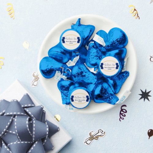 Royal Blue and Gold Geometric Quinceaera Hersheys Kisses