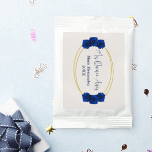 Royal Blue and Gold Geometric Quinceañera Lemonade Drink Mix