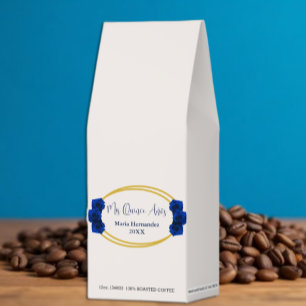 Royal Blue and Gold Geometric Quinceañera Roasted Coffee