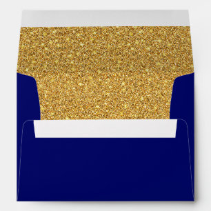 Royal Blue and Gold Glitter Envelope