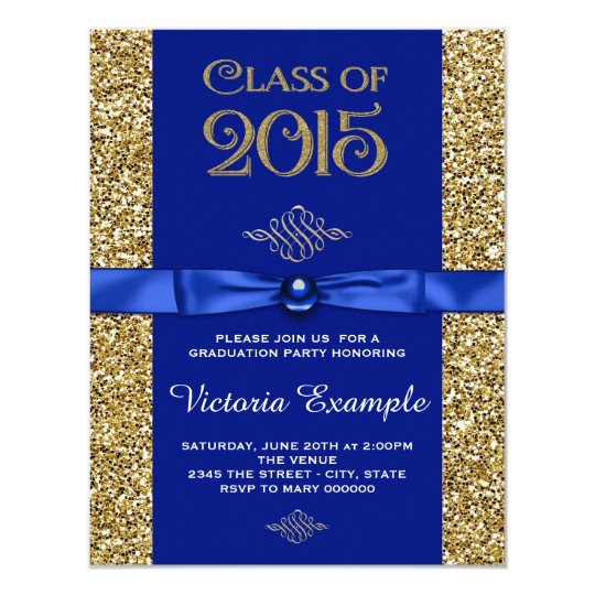 Royal Blue and Gold Graduation Announcements | Zazzle.com