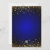 Royal Blue and Gold  Graduation  Party Invite  (Back)
