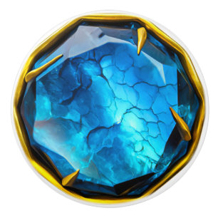 Royal Blue And Gold Jewelry Stone Ceramic Knob