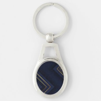 Royal Blue And Gold Keychain by LuxuryHomeGoods at Zazzle