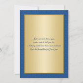 Royal Blue and Gold Monogram Thank You Card (Back)