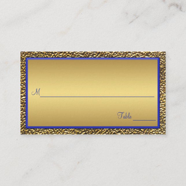 Royal Blue and Gold Placecards (Front)