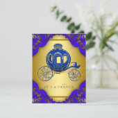 Royal Blue and Gold Prince Baby Shower Invitation (Standing Front)
