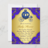 Royal Blue and Gold Prince Baby Shower Invitation (Back)