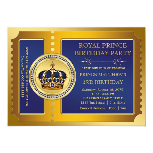 Royal Prince Birthday Party Invitations 9