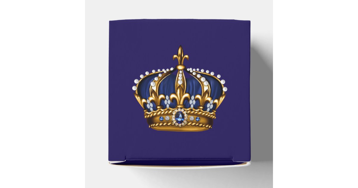 Royal Blue and Gold Prince Crown Favor Box | Zazzle