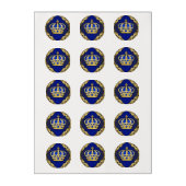 Royal Blue and Gold Prince Cupcake Edible Frosting Rounds (Sheet)