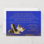 Royal Blue and Gold Quinceanera Invitations (Back)