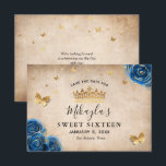 Royal Blue and Gold Rose Parchment Elegant Save The Date<br><div class="desc">Are you looking for elegant save the date ideas in royal blue and gold party theme colors? These easy DIY template save the date invitations enable you to create your own unique fairytale princess stationery. The botanical vintage floral watercolor art by Raphaela Wilson spotlights royal blue roses with faux metallic...</div>