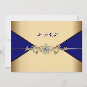 Royal Blue And Gold Rsvp by decembermorning at Zazzle