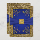Royal Blue and Gold RSVP Card (Front/Back)