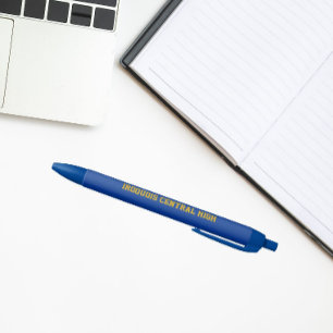 Royal Blue and Gold School Colors and Name Pen