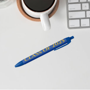 Royal Blue and Gold School Colors Class Year Pen
