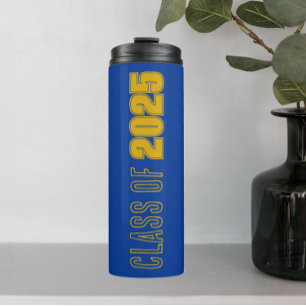 Royal Blue and Gold School Colors Class Year Thermal Tumbler