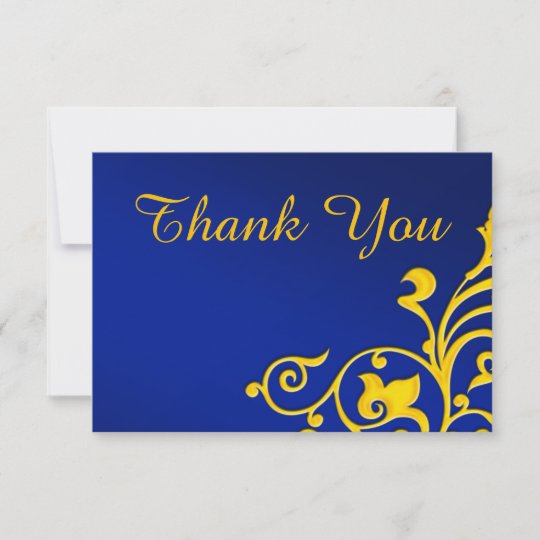Royal Blue and Gold Thank You | Zazzle.com