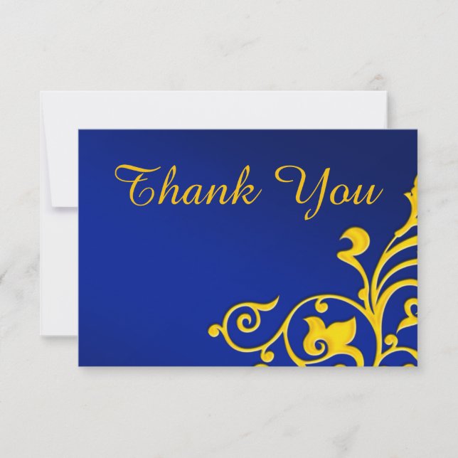 Royal Blue and Gold Thank You Card (Front)