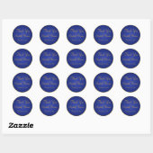 Royal Blue and Gold Thank You Sticker (Sheet)