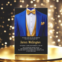 Royal Blue and Gold Tuxedo Birthday Celebration
