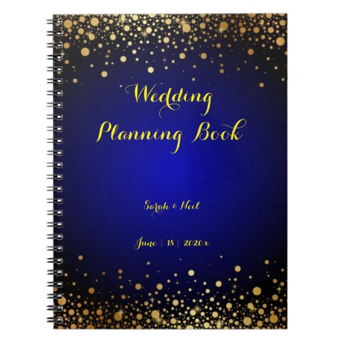 Royal Blue and Gold wedding planning  book 