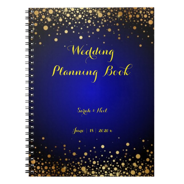 Royal Blue and Gold wedding planning  book  (Front)