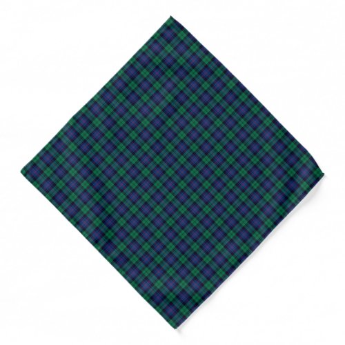 Royal Blue and Green Armstrong Tartan Bandana