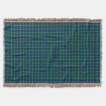Royal Blue and Green Lamont Clan Scottish Plaid Throw Blanket