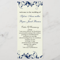 royal blue and ivory Wedding program