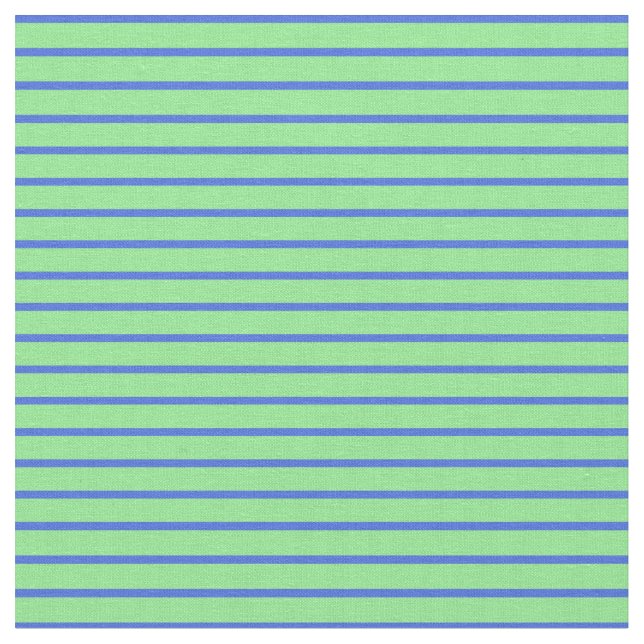 Royal Blue and Light Green Pattern Fabric (Close Up)