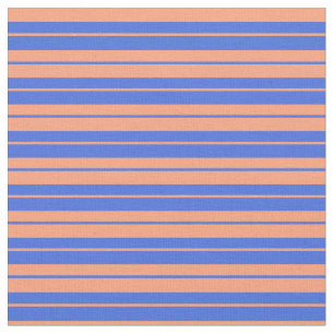 Royal Blue and Light Salmon Lines Fabric